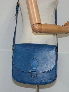 LOUIS VUITTON Epi Saint Cloud GM Shoulder Bag Toledo Blue M52195 LV Auth ar12563